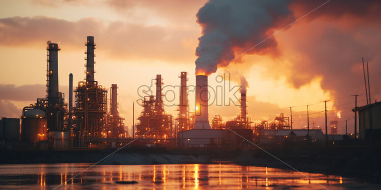 A chemical plant that pollutes the atmosphere - Starpik Stock