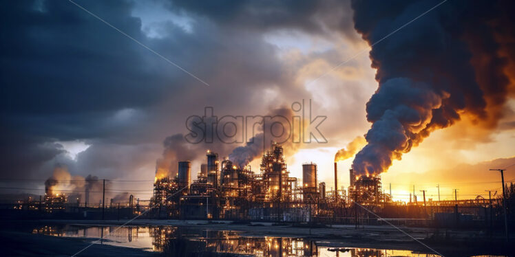 A chemical plant that pollutes the atmosphere - Starpik Stock