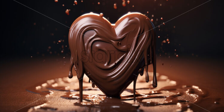 A chocolate heart on a chocolate background - Starpik Stock