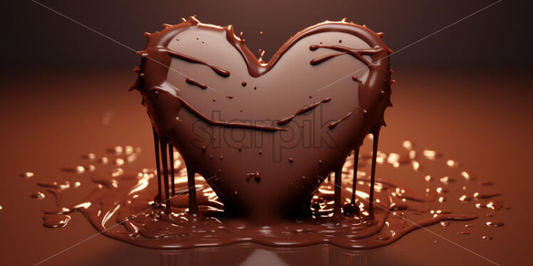 A chocolate heart on a chocolate background - Starpik Stock