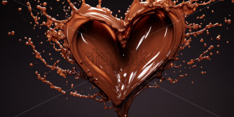 A chocolate heart with splash background - Starpik Stock