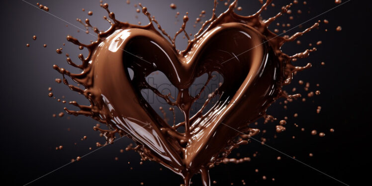 A chocolate heart with splash background - Starpik Stock