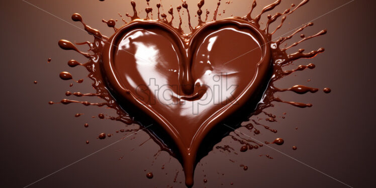 A chocolate heart with splash background - Starpik Stock