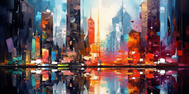 A city, abstract painting - Starpik Stock