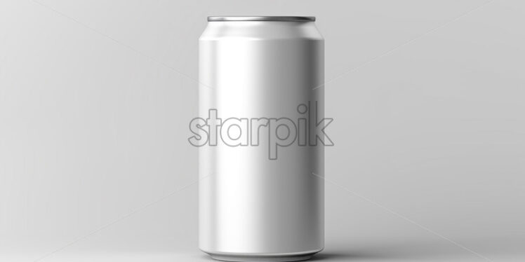 A clean aluminum can on a gray background - Starpik Stock