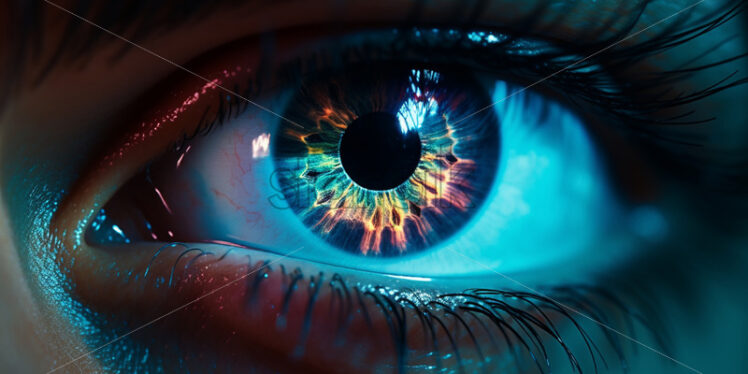 A close-up eye with colored iris - Starpik Stock