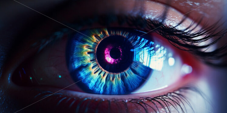 A close-up eye with colored iris - Starpik Stock