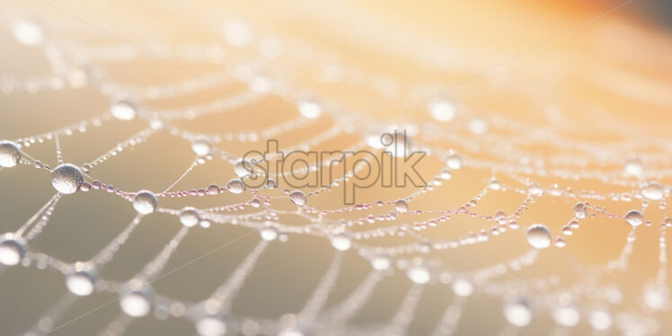 A cobweb with dew on it - Starpik Stock