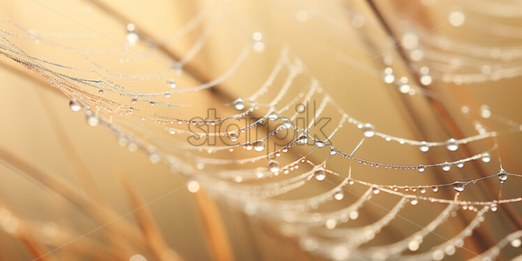 A cobweb with dew on it - Starpik Stock