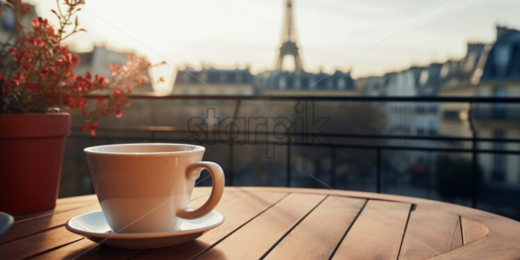 A coffee on the balcony, with a wonderful view - Starpik Stock