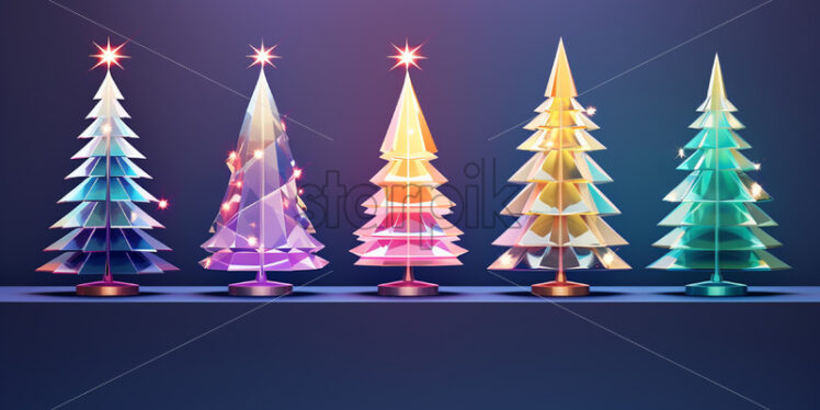 A collection of Christmas trees, digital art - Starpik Stock