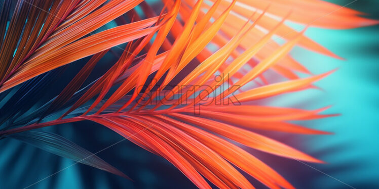 A colorful background of palm leaves - Starpik Stock