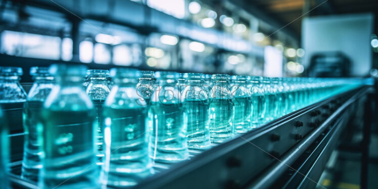 A conveyor on the water bottling line - Starpik Stock