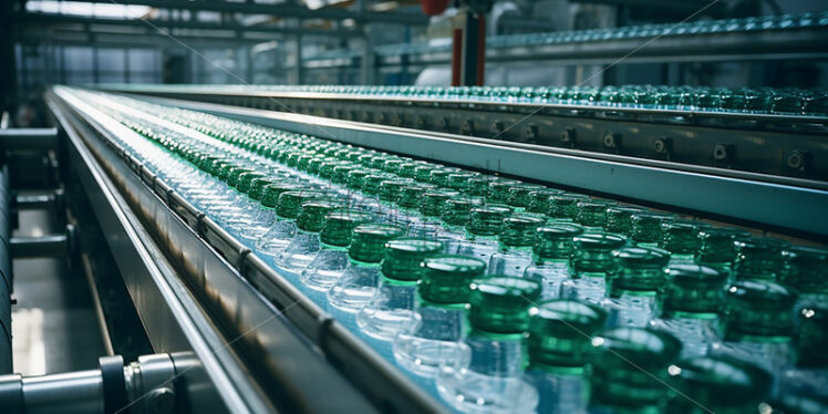 A conveyor on the water bottling line - Starpik Stock