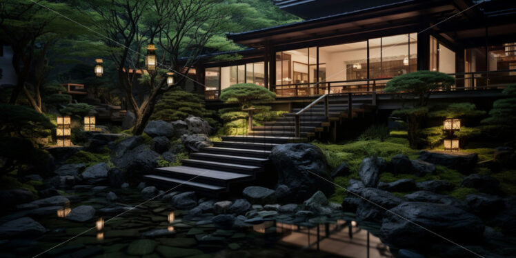 A courtyard in Zen style - Starpik Stock