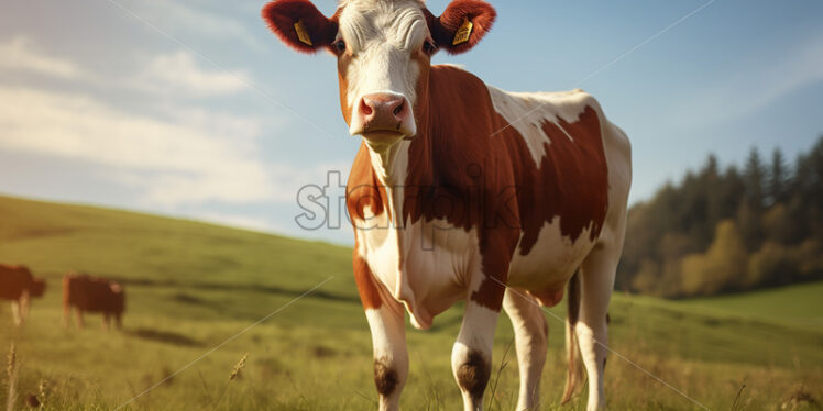 A cow on a meadow - Starpik Stock