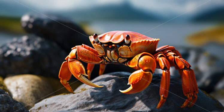 A crab on a rock - Starpik Stock