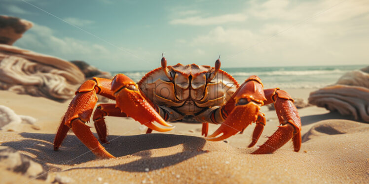 A crab on the beach portrait - Starpik Stock