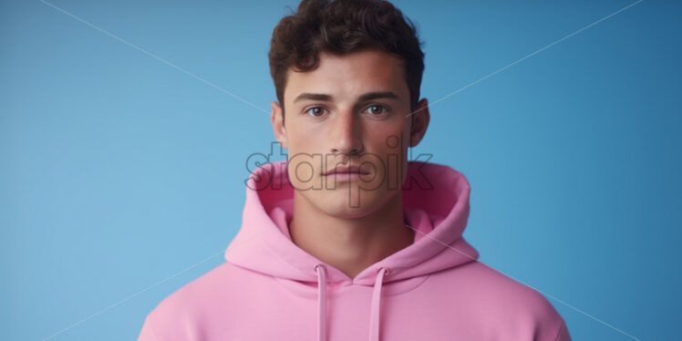 A cute boy in a colorful hoodie - Starpik Stock