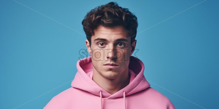 A cute boy in a colorful hoodie - Starpik Stock