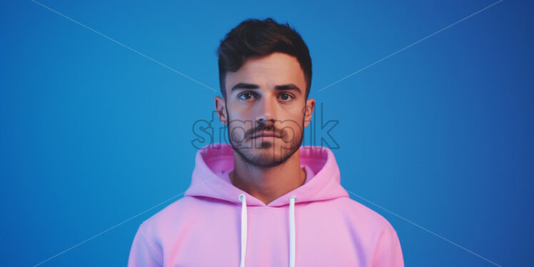 A cute boy in a colorful hoodie - Starpik Stock