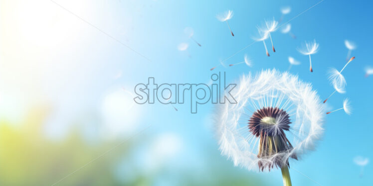 A dandelion in a field - Starpik Stock