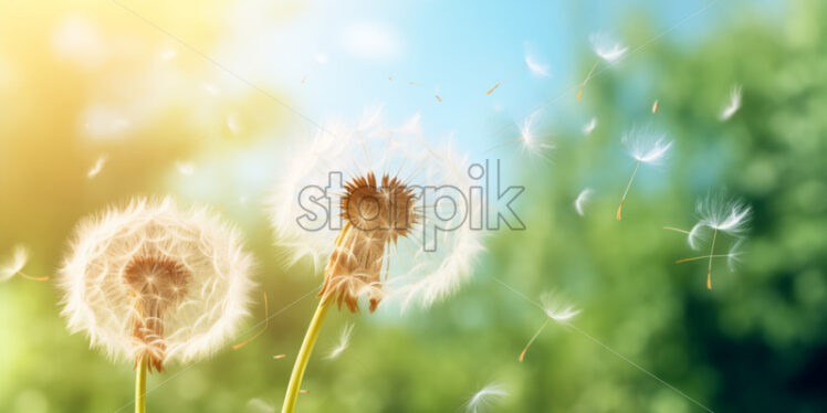 A dandelion in a field - Starpik Stock