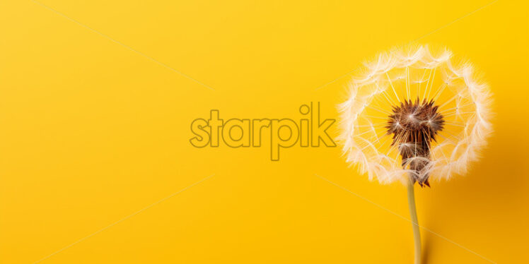 A dandelion on a yellow background - Starpik Stock