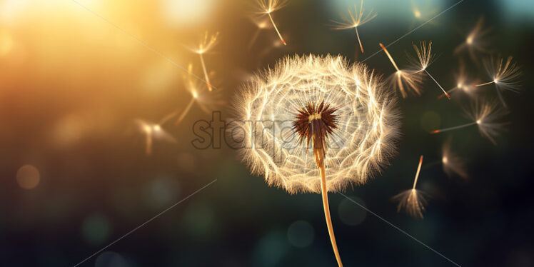 A dandelion whose seeds fall - Starpik Stock