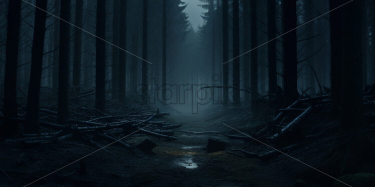 A dark forest full of magic - Starpik Stock