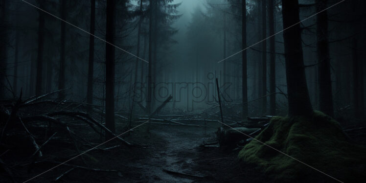 A dark forest full of magic - Starpik Stock