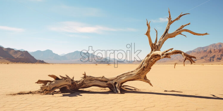 A dead tree in the desert - Starpik Stock