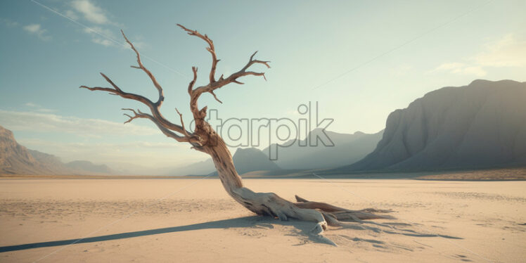 A dead tree in the desert - Starpik Stock