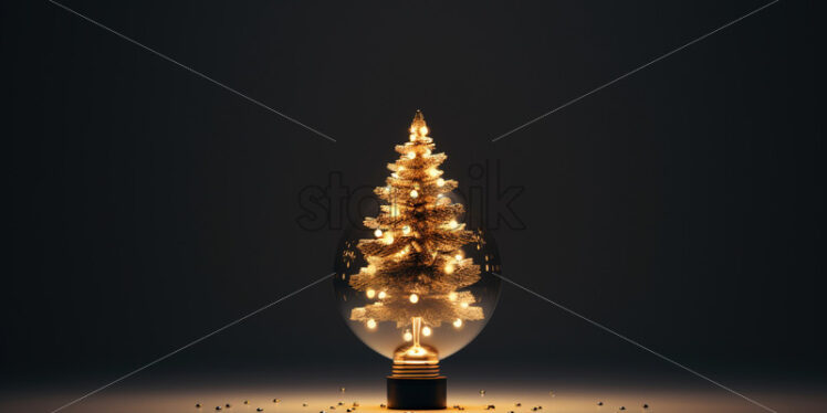 A decorated Christmas tree, from a light bulb - Starpik Stock