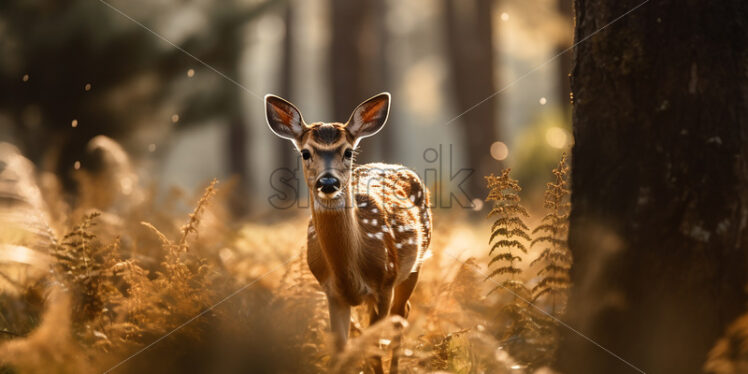 A deer walking through the woods - Starpik Stock