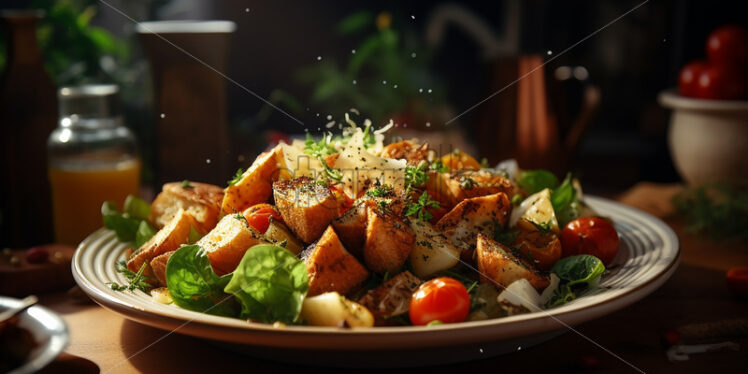 A delicious salad on a plate - Starpik Stock