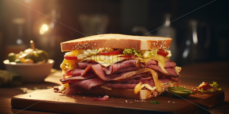 A delicious sandwich with beef - Starpik Stock