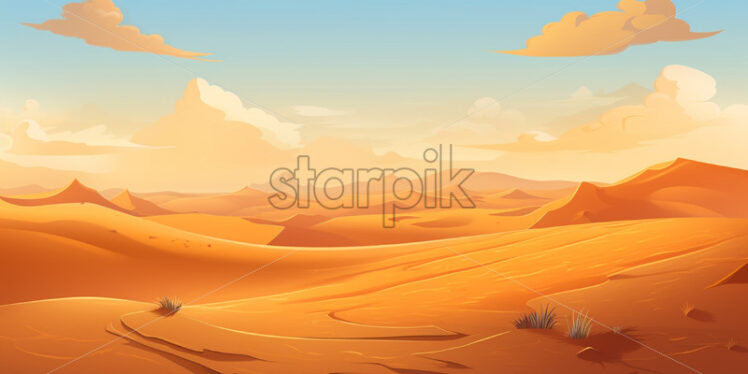 A desert landscape created in 2d software - Starpik Stock