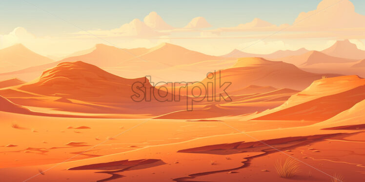 A desert landscape created in 2d software - Starpik Stock