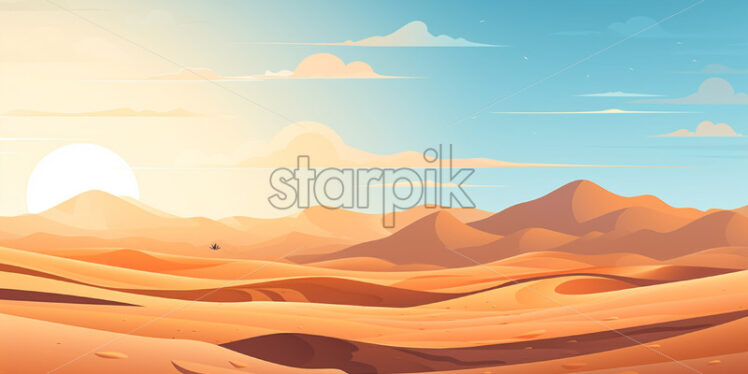 A desert landscape created in 2d software - Starpik Stock