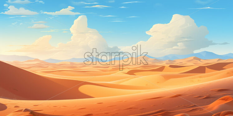 A desert landscape created in 2d software - Starpik Stock