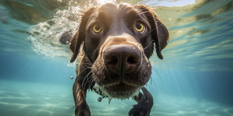 A dog that swims underwater - Starpik Stock