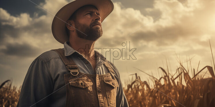 A farmer in his field - Starpik Stock