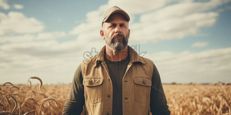 A farmer in his field - Starpik Stock