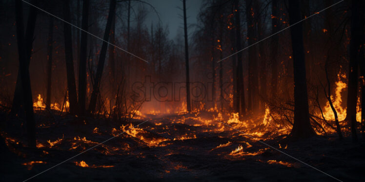 A fire in the forest - Starpik Stock