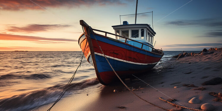 A fishing boat on the coast of the Baltic Sea - Starpik Stock