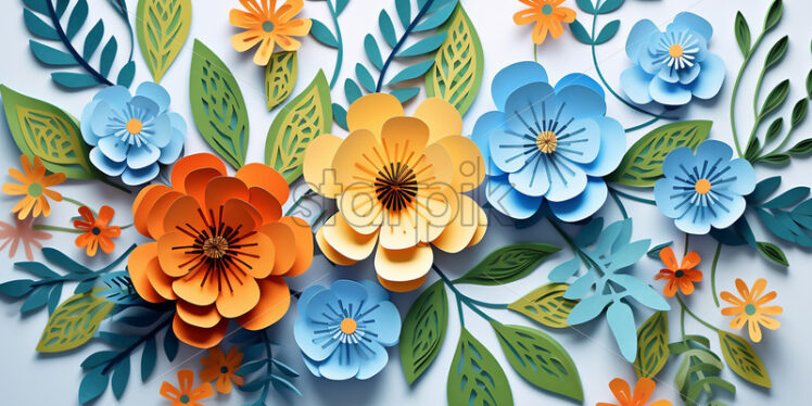 A floral illustration created from paper - Starpik Stock