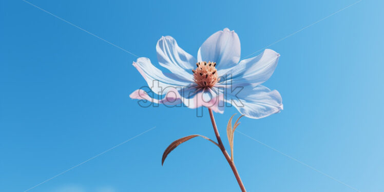 A flower close up against the background of a blue sky - Starpik Stock