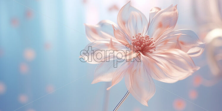 A flower created from transparent material on a pastel background - Starpik Stock