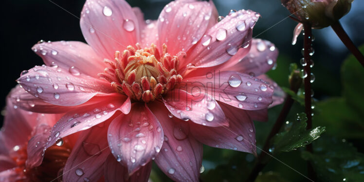 A flower on the petals of which are drops of water - Starpik Stock